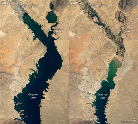 Lake Mead has continued to rise, and as of Friday, water levels are at 1,065.58 feet, compared to 2021 levels of 1,065.16 feet. A "bathtub ring" surrounds Lake Mead near Hoover Dam on March 30 ...